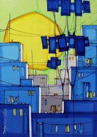Salman Farooqi, 14 x 20 Inchc, Acrylic on Canvas, Cityscape Painting-AC-SF-094
